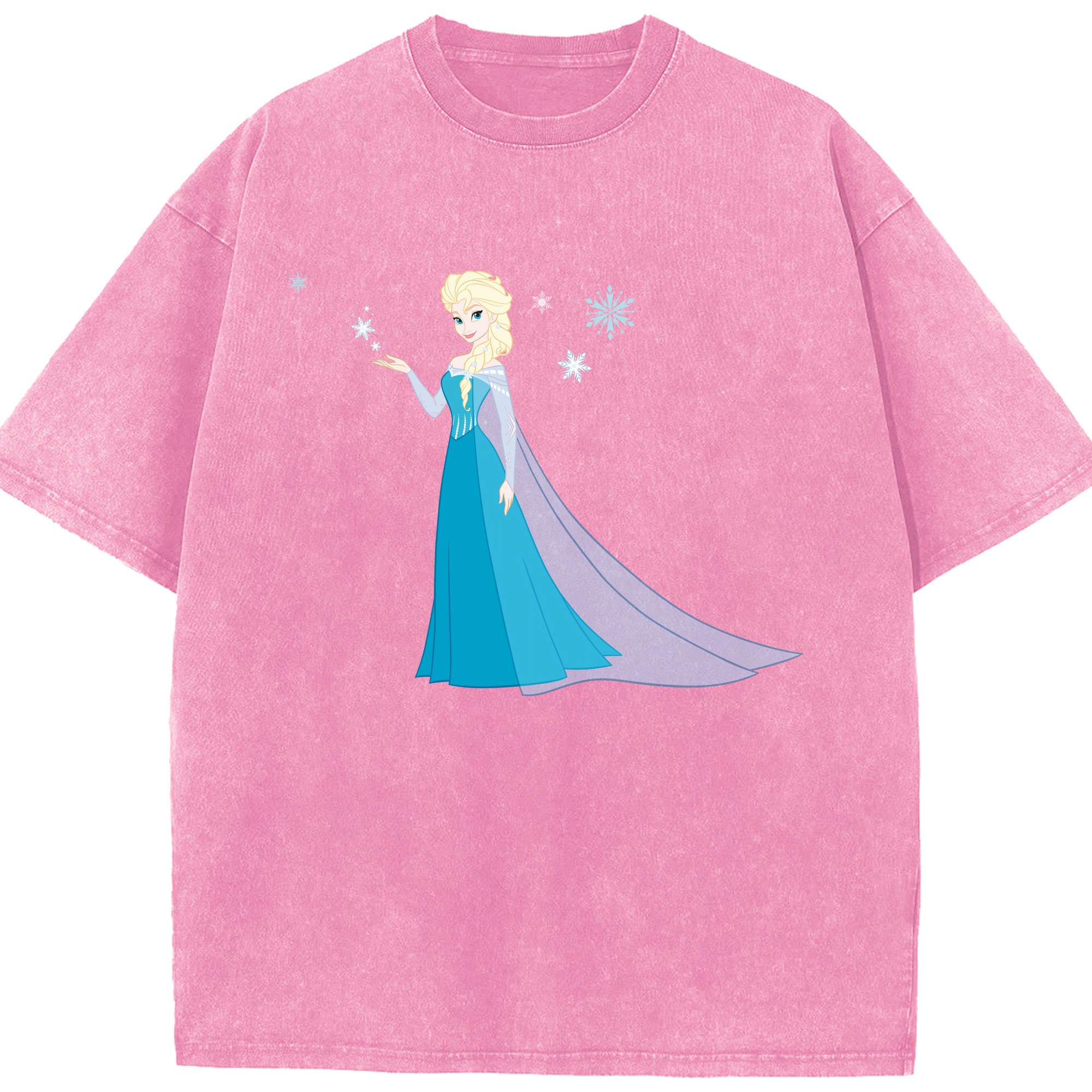 （画像用） アナと雪の女王 アンナ エルサ Frozen Anna Elsa 綿100% ヴィンテージ風 半袖Tシャツ（フロントプリント）